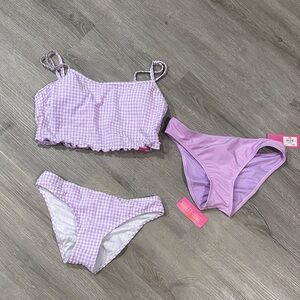 Lavender Checkered bandeau bikini